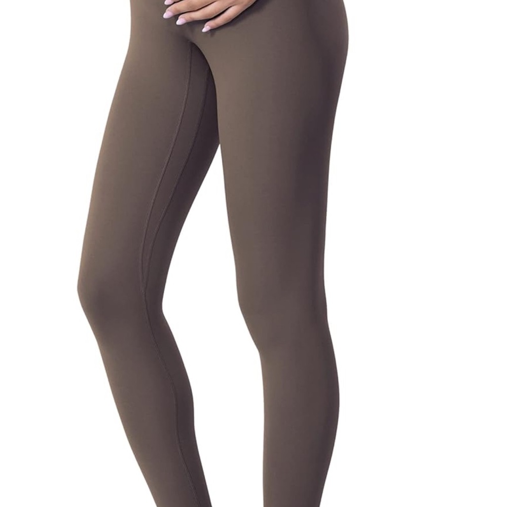 Brown High-Rise Leggings with Streamlined Fit